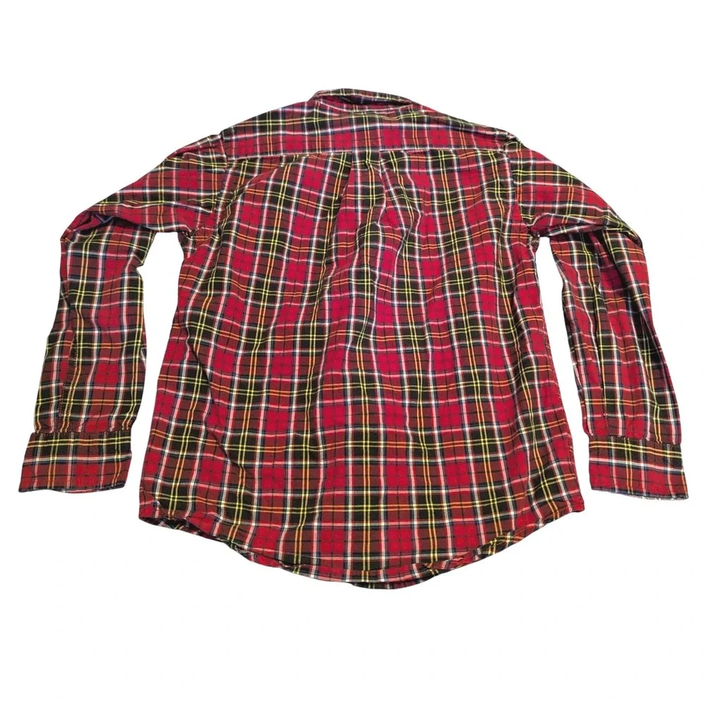 Ralph Lauren Kids Red Tartan Plaid Button Down Shirt Sz 6 Long Sleeve Pony Logo